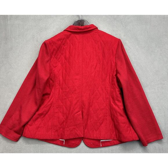 Talbots vintage quilted blazer jacket Red Wool Women’s 20 petite - Picture 11 of 14